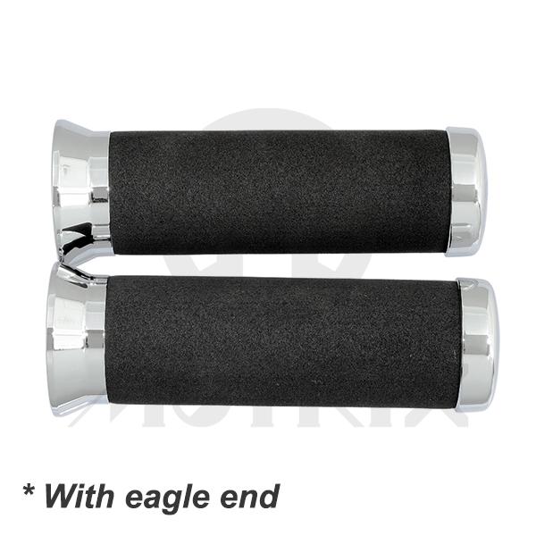 Custom foam grips, chrome eagle end. L: 135mm fits (7/8'', 1'')