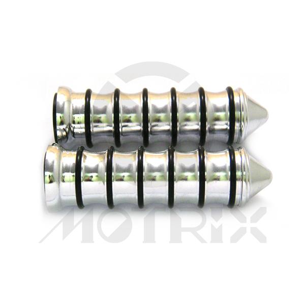 Plastic classic grips chrome. L: 135mm fits (7/8'', 1'')