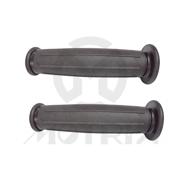 Rubber grips with bar end cap. L: 125mm fits (1'', 1-1/8''), flange: 48mm