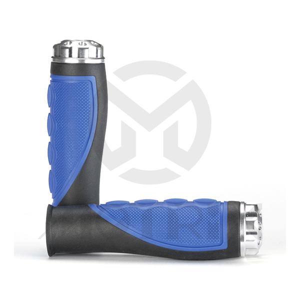 Black / blue grip with silver bar end. L: 136mm (7/8'', 1'')