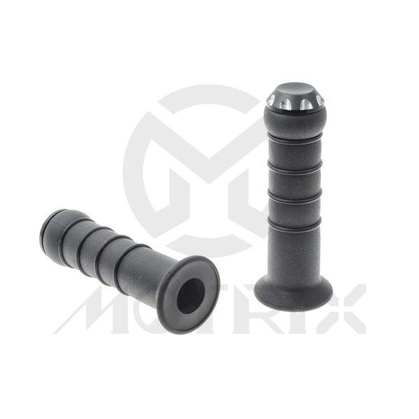 Rubber grips, with alloy bar end. L: 128mm