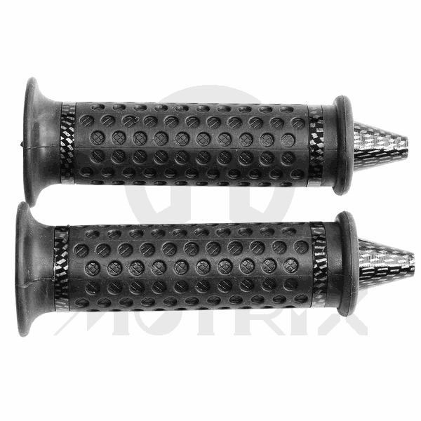 Rubber grips with carbon look bar end fits (7/8'', 1'')