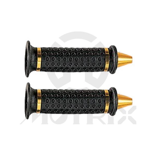 Black rubber grips gold end. L: 135mm fits (7/8'', 1'')