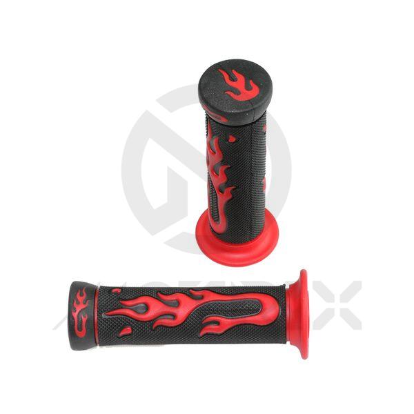 Rubber grips with fire mark. L: 128mm fits (7/8'', 1'')