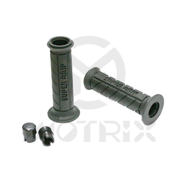 Soft rubber grips for sport bike with open end (With plastic end). L: 125mm fits (7/8'', 1'')