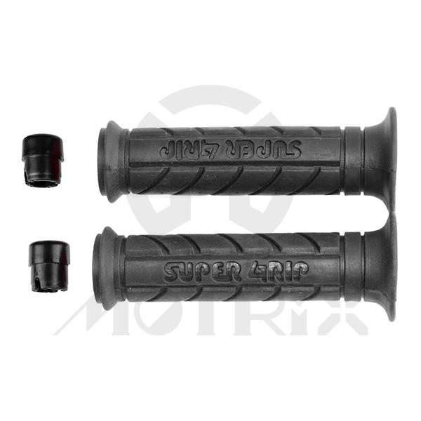 Soft rubber grips for sport bike with open end (With plastic end). L: 135mm fits (7/8'', 1'')