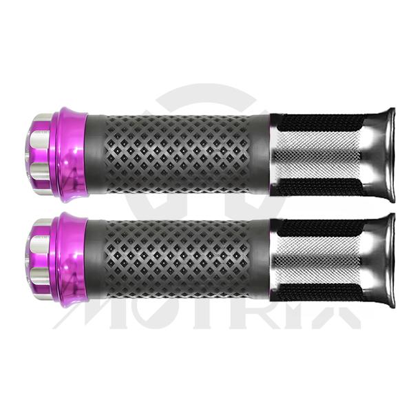 Grips with black diamond rubber and bar end. L: 130mm fits (7/8'', 1'')