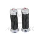 Black rubber grips with chrome skull end. L: 130mm fits for (7/8'', 1'')
