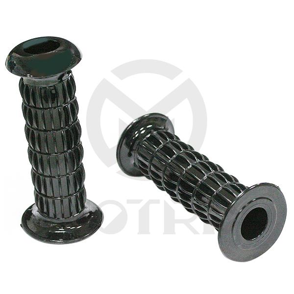Grip classic Kawasaki style black fits (7/8'', 1''), with open end