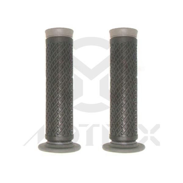 Grey end / black body, rubber grips with close end. L: 120mm fits (7/8'', 1'')
