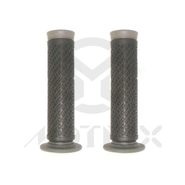 Grey end / black body, rubber grips with close end. L: 128mm fits (7/8'', 1'')