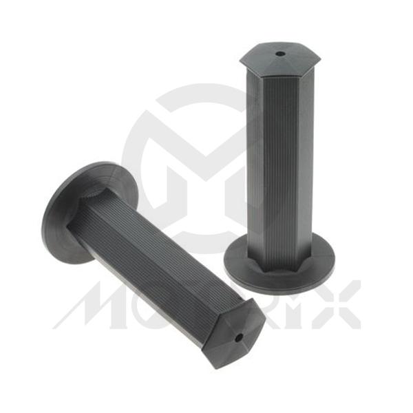 Rubber grips (black/hexagonal). L: 125mm