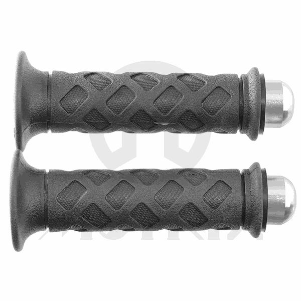 Rubber grips with alloy bar end. L: 120mm fits (7/8'', 1'')