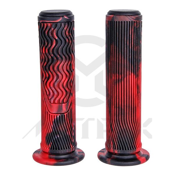 Motorcycle grips, open end. L/128mm, 7/8"+1". Material: TPR