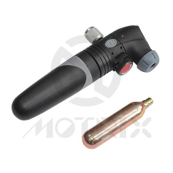 [84-13602] 2 In 1 CO2 mini pump with clever value dual function for co2 tank inflate and hand inflate with one pc 12 gram cartridge
