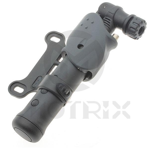 [84-13607] 6 inch pocket telescope micro pump plastic barrel, extractable hose, reversible presta and schrader, w/ball needle storage housing on handle