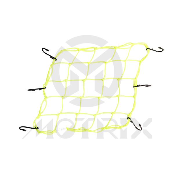 [84-17025] Cargo net fluorescent yellow 15 inch*15 inch 6h steel hooks. Color: Fluorescent yellow