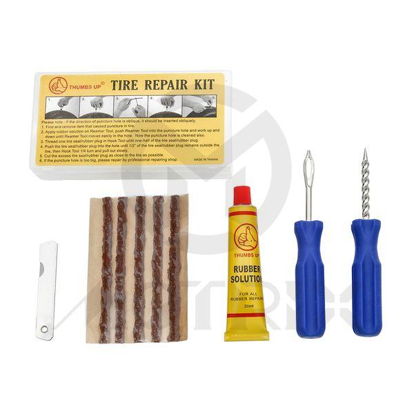 [84-19502] Tire repair kit (box) , 4 inchtire seal*5pc,glue 20cc*1pc , t30*1pc,t31*1pc, knife*1pc