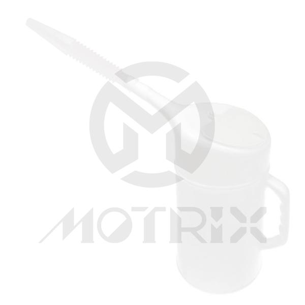 Oil cup with white cap(lid) and flexible spout
