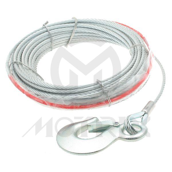 [84-88832A] Wire rope with hook; 4.8x15.2m A7x19 forATV3000, DU-3000