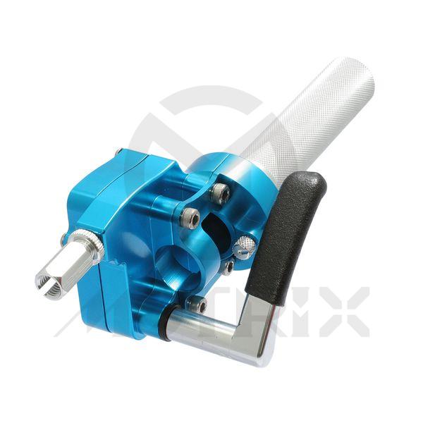 [34A-11003] ATV Dual twist throttle and thumb throttle (AL6061), color: blue
