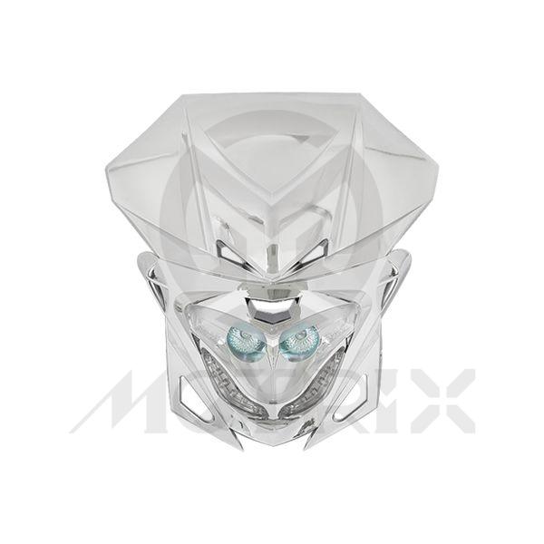 Off road headlight chrome, clear lens, white LED