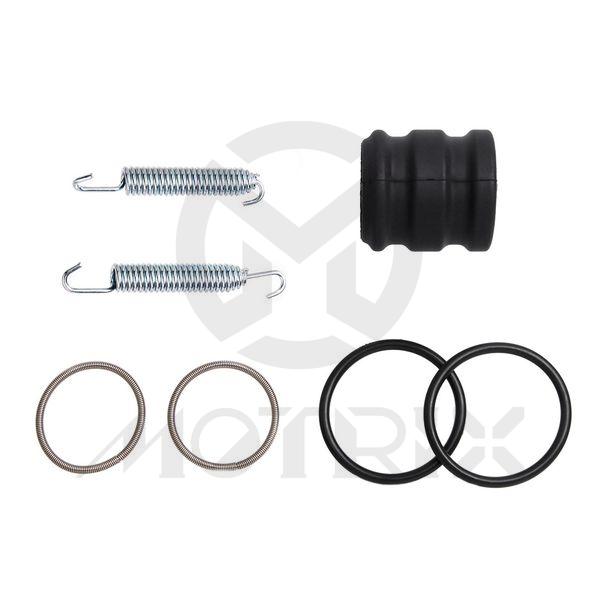 Assemble silencer collar with garter springs in grooves. Lubricate o-rings to facilitate installation to pipe. For YAMAHA YZ 125 01-current