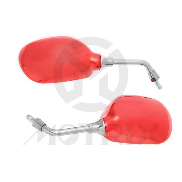 [209-10104A] (Pair) Mirror for universal, mini red fashion style with 8mm thread