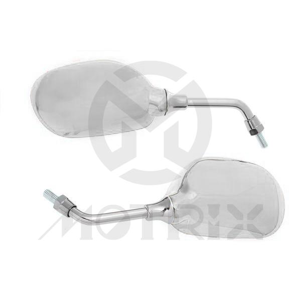 [209-10110A] (Pair) Mirror for universal, mini chrome fashion style with 8mm thread