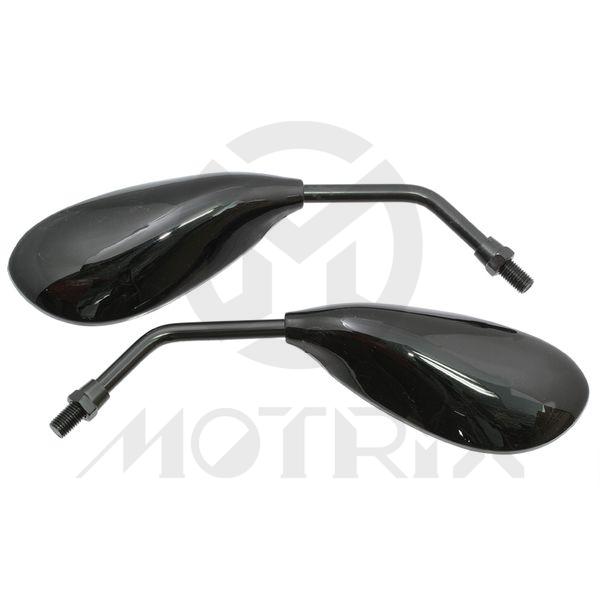 [209-10402] (Pair) Mirror for universal, mini black fashion style. With 10mm thread