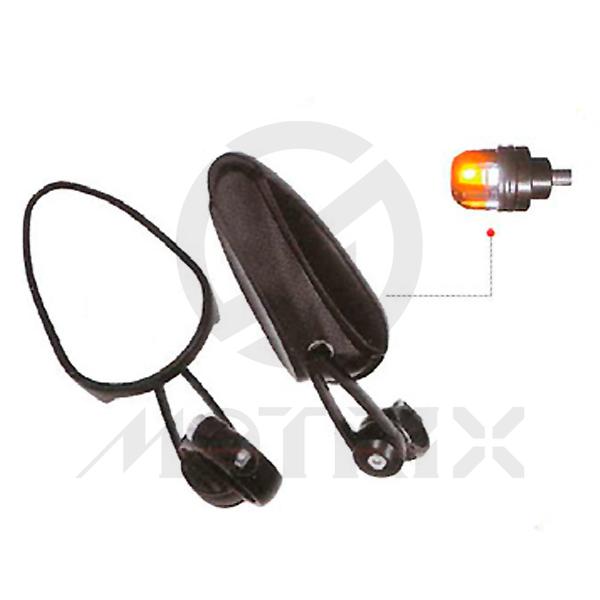 [209-10602] (Pair) Mirror for universal, black (Can add indicator)