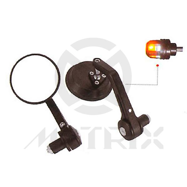[209-10702] (Pair) Mirror for universal, black (Can add indicator)