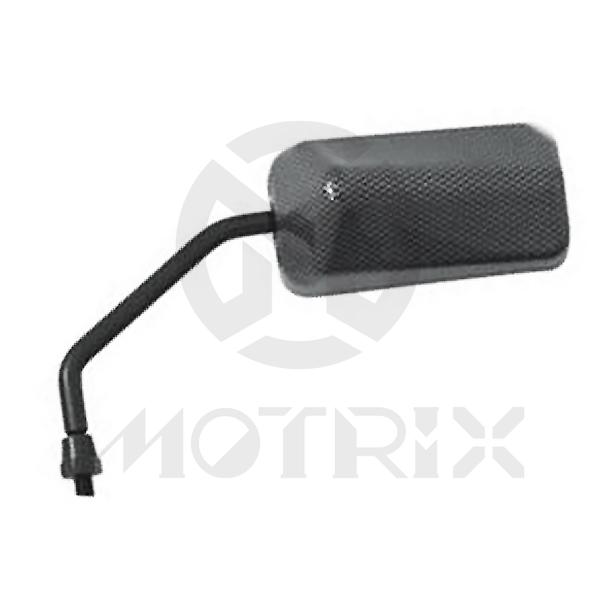 [209-11812A] (Pair) Mirror for universal, carbon look, M10. Width: 112mm, height: 56mm, overall length:210mm