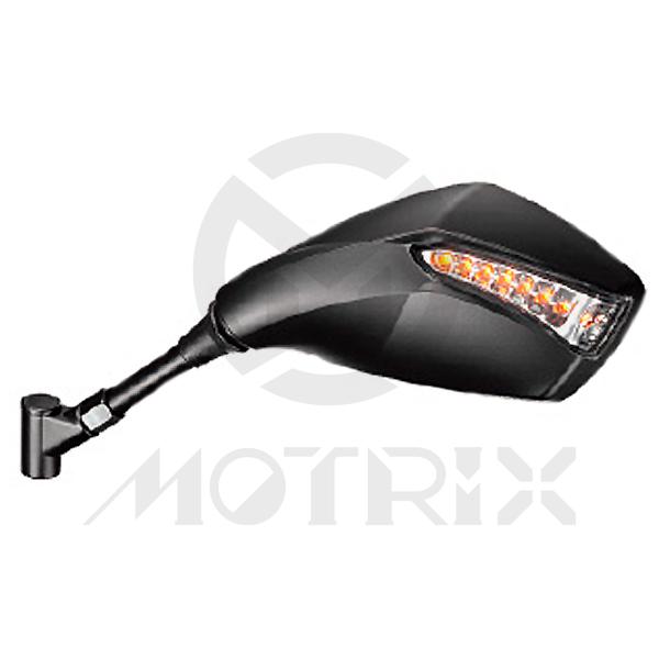 Mirror for universal. Housing : Plastic / Black ; Cap Lock : Plastic / Black ; Stay : Steel / Black