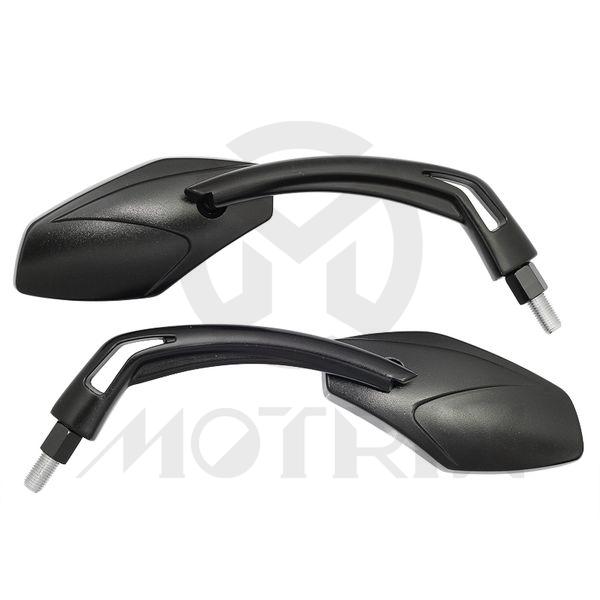 [209-15302] (Pair) Mirror for universal, black fashion style with 10mm thread