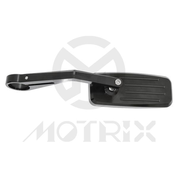 [209-17302A] (Pair) Mirror for universal, alloy rectangle, black