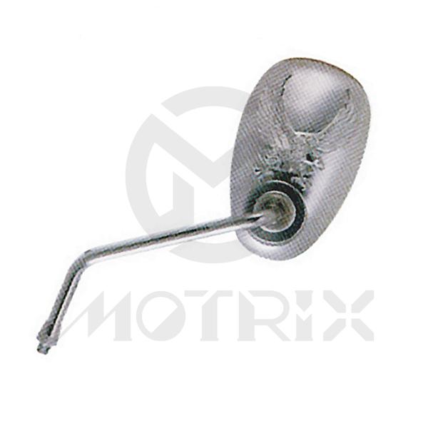 [209-20101] (Pair) Mirror for universal, silver eagle style with 10mm thread (10mm x 9” stem)