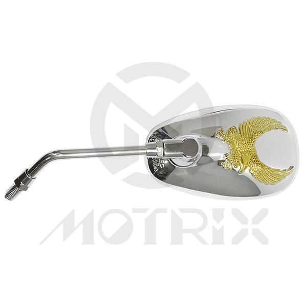 [209-20301] (Pair) Mirror for universal, gold eagle style with 10mm thread (10mm x 6.1” stem)