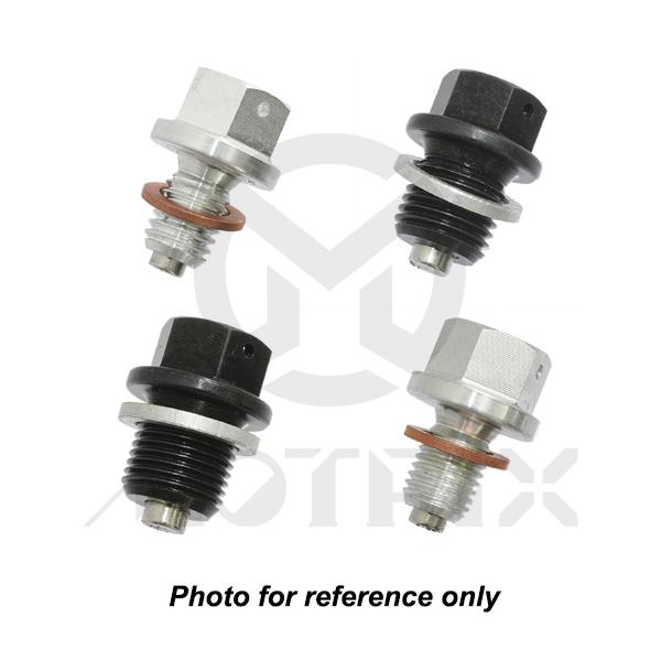 Black magnetic oil drain bolt with washer, screw thread with washer M16x1.5