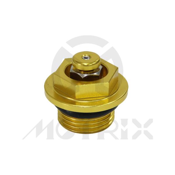 Oil filler cap with bleeder for SUZUKI RM80, RM85. Screw thread: M20x1.5, gold