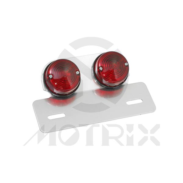 Universal twin round taillight(set), with black rim