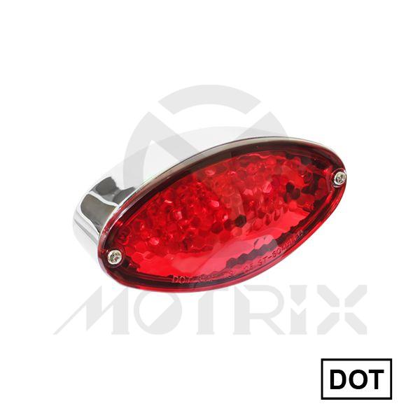 [629-04504ELED] Universal large cat eye taillight(LED), red lens, with DOT