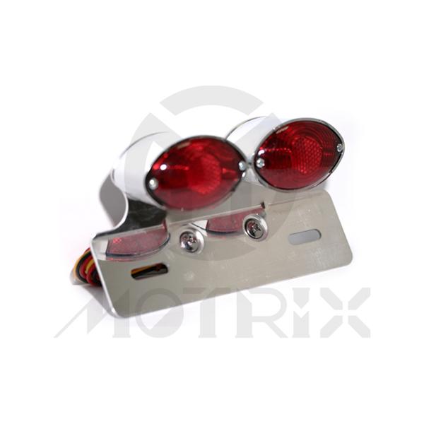 Universal twin round taillight(set), red lens