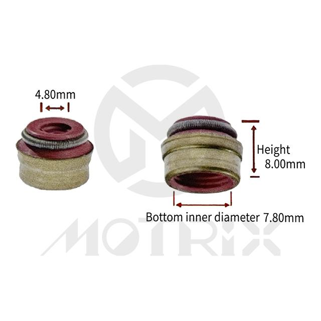 Valve stem seal (material: VITON). Bottom inner diameter 7.8mm  x rubber inner diameter 4.8mm * H 8.00mm