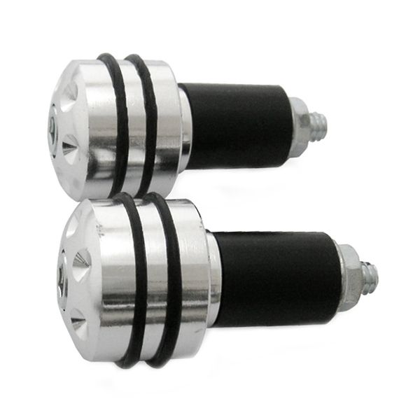 CNC bar end with 2 rubbers, (17mm)