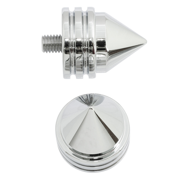 [23-15710] Bar end spiked type KAWASAKI chrome