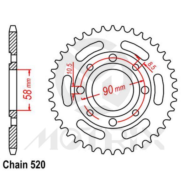 [95200-CBX25035] Rear sprocket JTR279