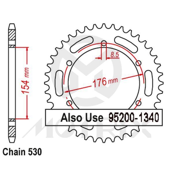 [95200-034343] Rear sprocket JTR343 (Also use JTR1343)