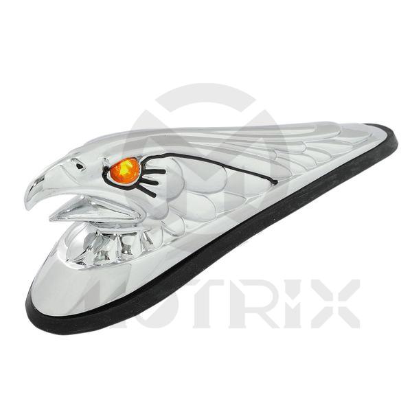 [00-02006] Eagle head fender with light eyes color: silver