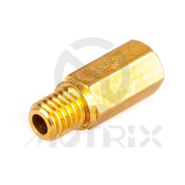 [08-9423] Carburetor jet, size: CR175. KEIHIN hex head style